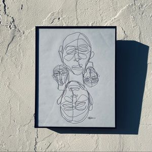 8”x10” : 1 of 1 original glass framed ink drawing